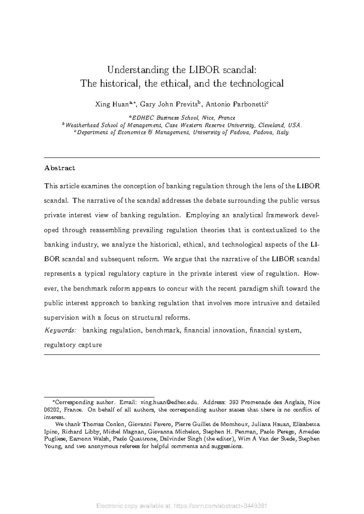 Understanding the Libor Scandal- The Historical, the Ethical, and the ...