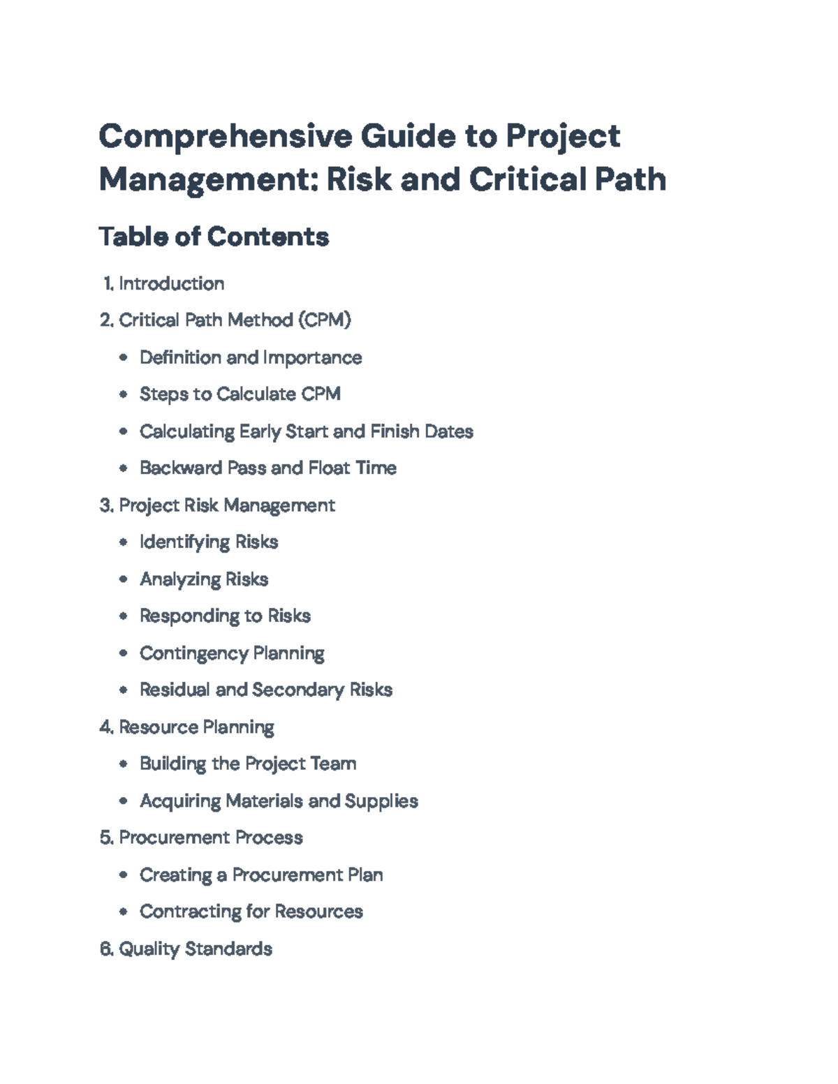 Project Management Guide: Critical Path & Risk Management Strategies ...