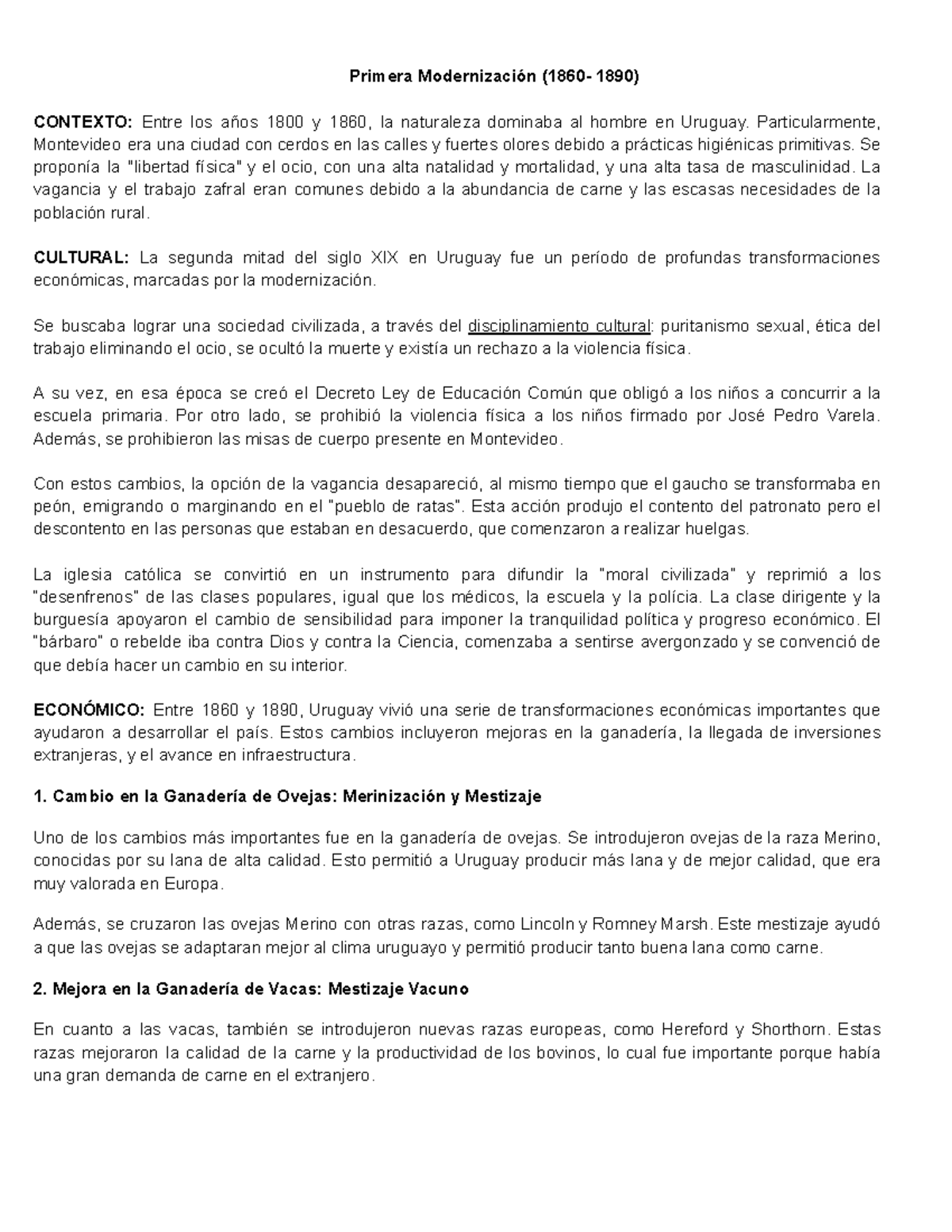 Resumen Final de la Historia de Uruguay (HIST 101) - Studocu