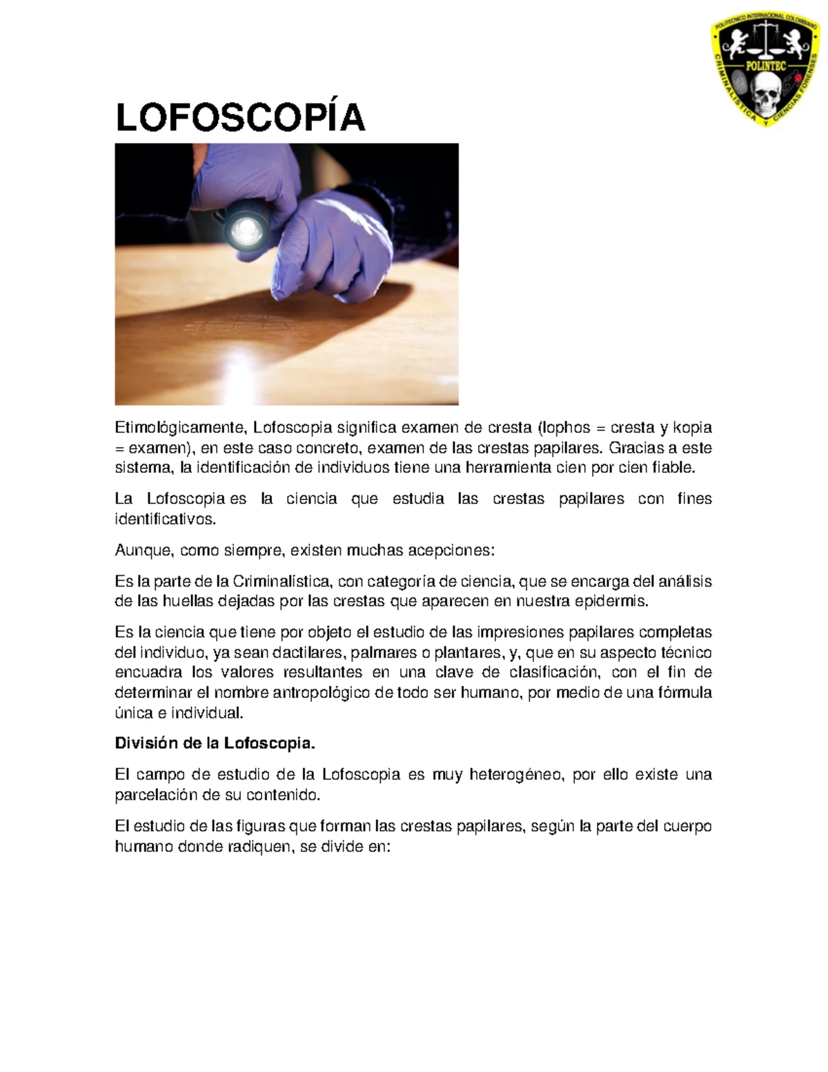 Actividad 2 de Criminalística 2024: Avances y Evolución Histórica - Studocu