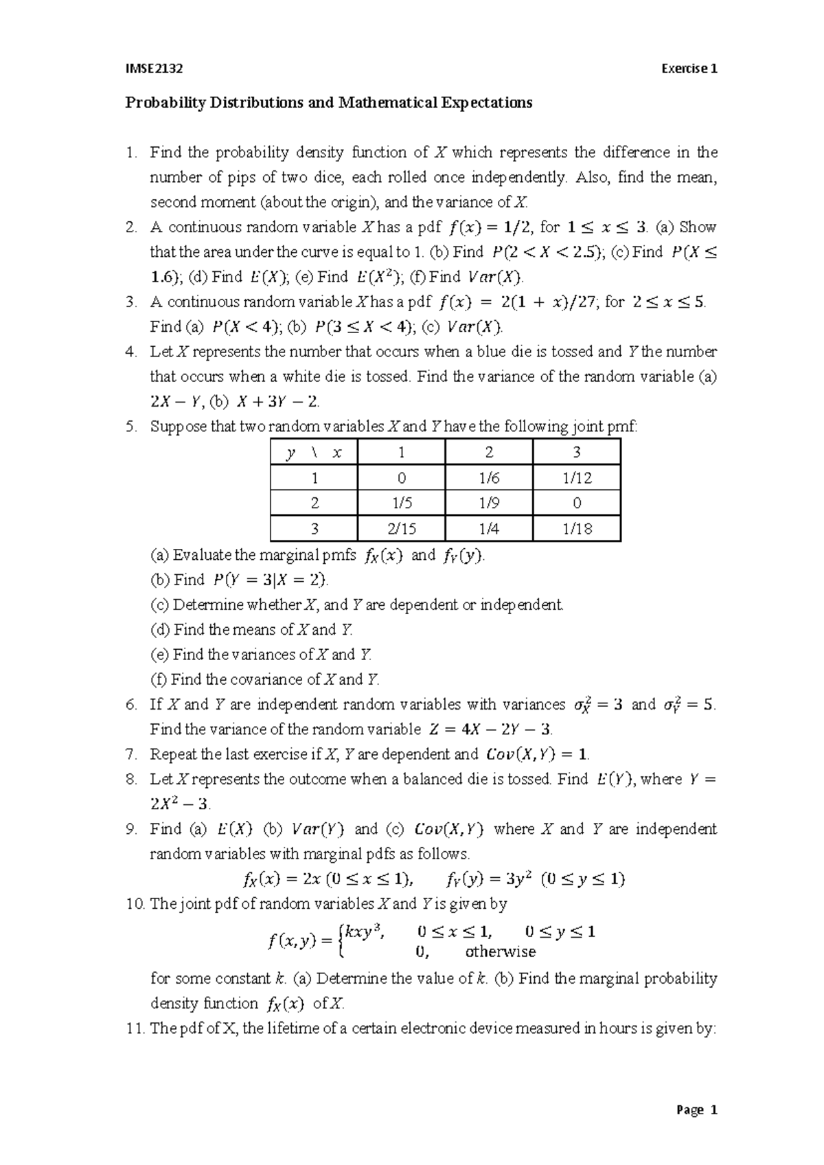 Exercise 01 521fc0d02be96954286 ab71b18e53d4a - Probability ...