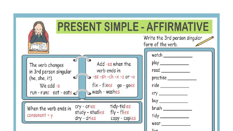Present simple - affirmative - The verb changes in 3rd person singular ...
