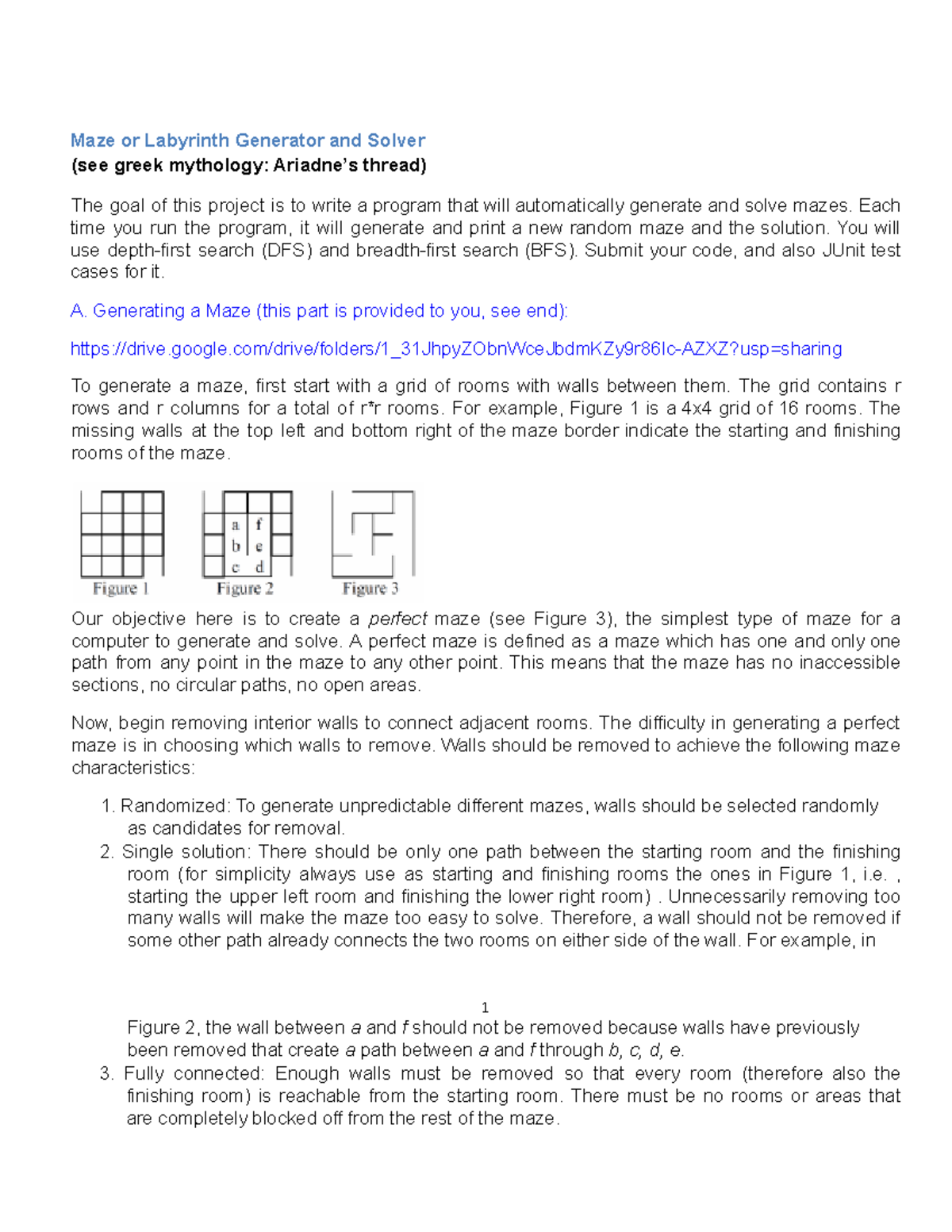 Maze Generation & Solving via DFS/BFS Techniques: CS146 Project - Studocu