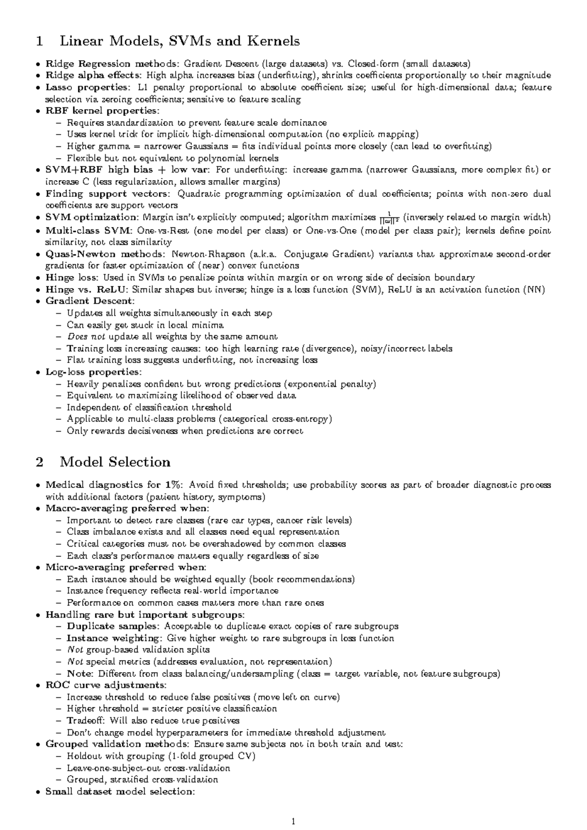 ML - Quiz summary: Linear models, SVMs, and kernel methods overview ...