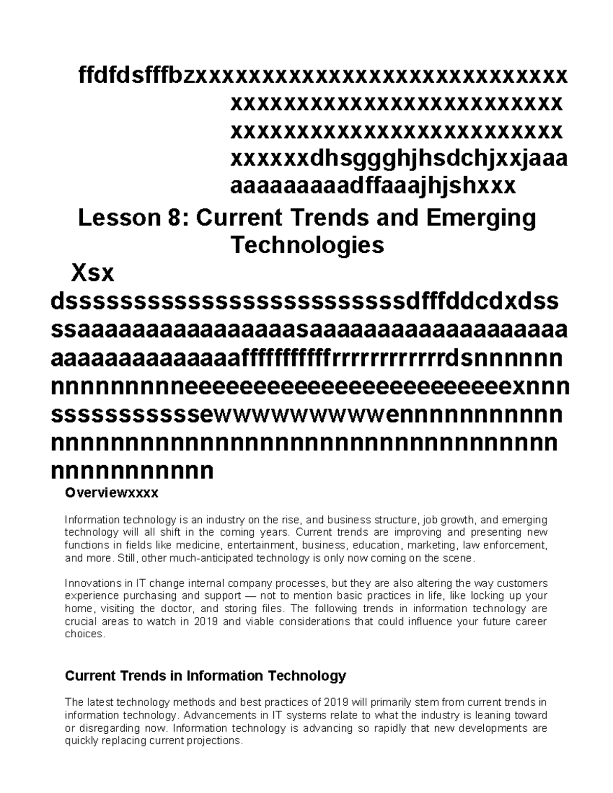 Lesson 8: Current Trends & Emerging Tech in IT (Esx - edsx) - Studocu