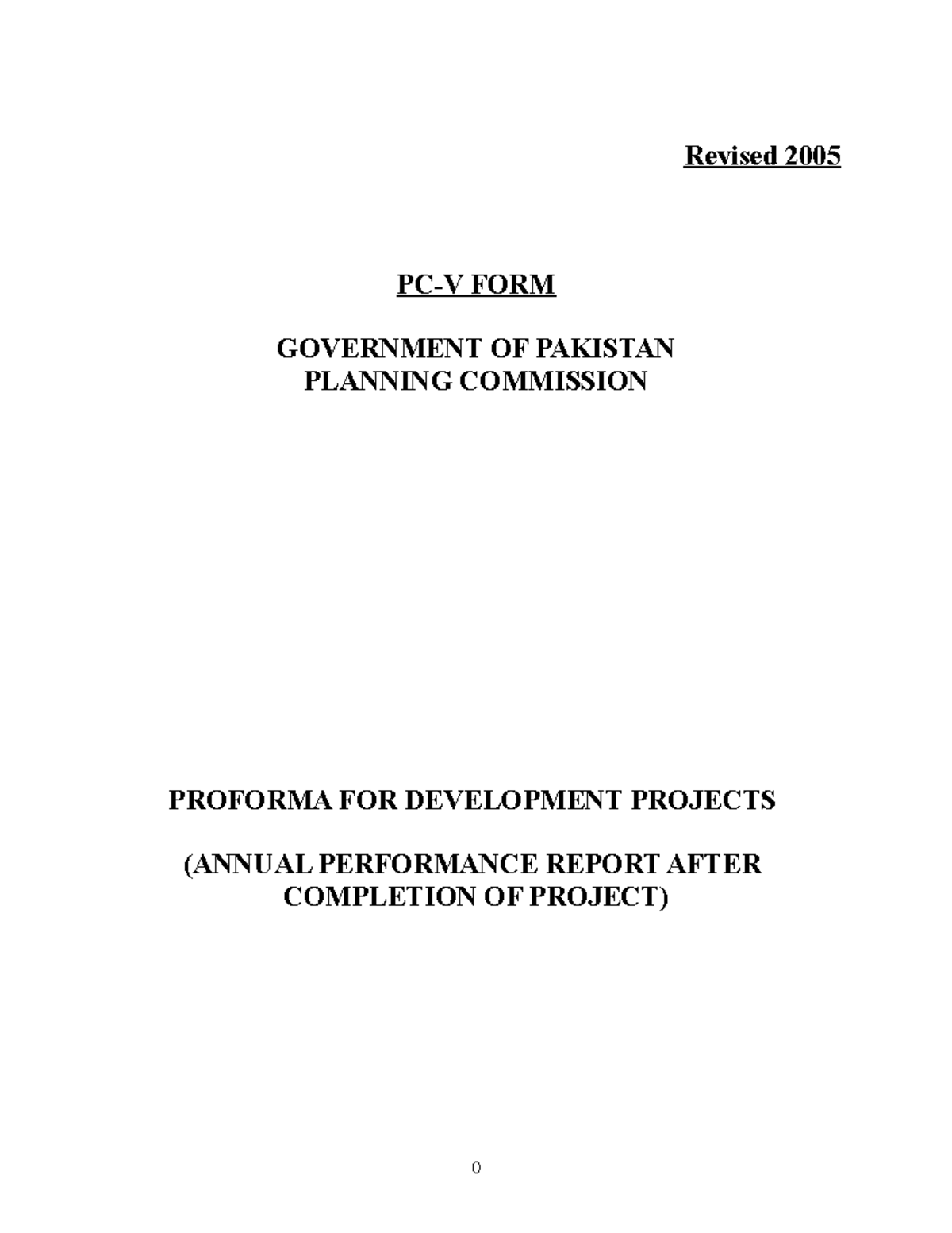 PC-V - beee - Revised 2005 PC-V FORM GOVERNMENT OF PAKISTAN PLANNING ...