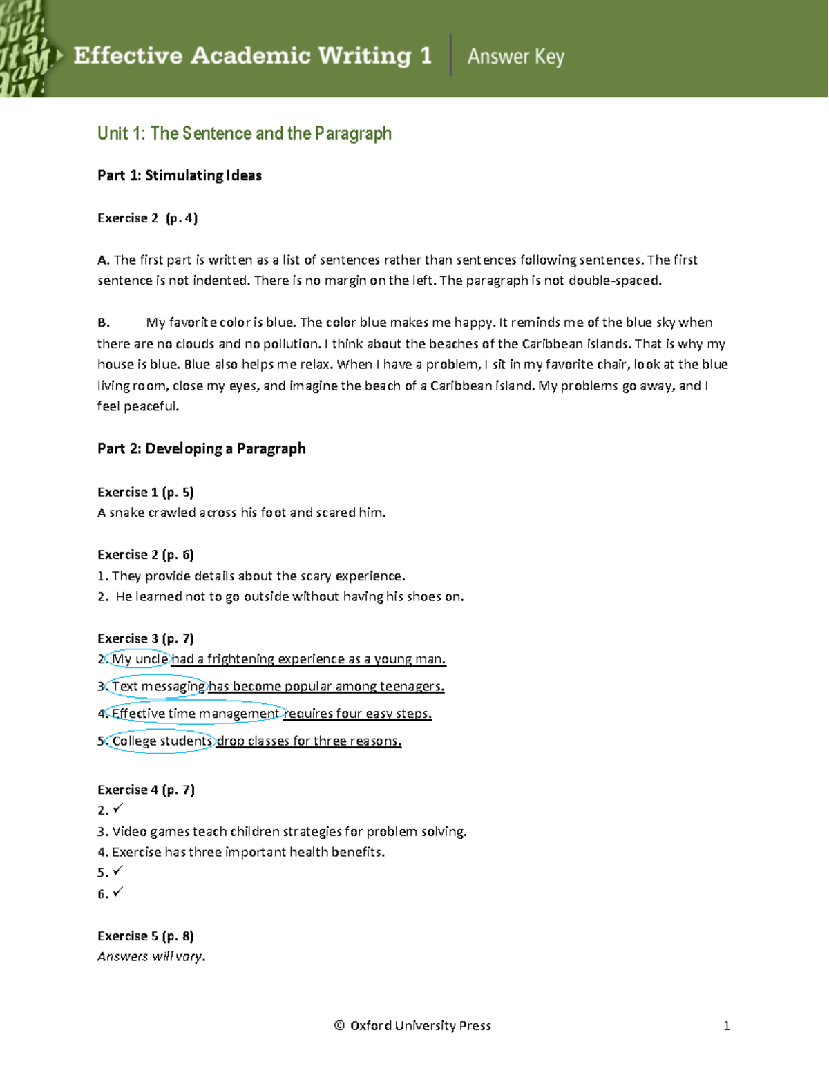 492843617 Effective Academic Writing: The Paragraph Answer Key, 2nd Ed ...