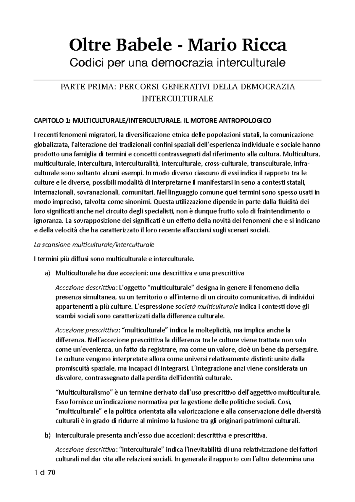 Intercultura - Oltre Babele, Mario Ricca - Oltre Babele - Mario Ricca ...