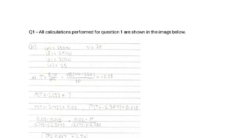 ECOR2050 Assignment 3: Statistical Calculations and Analysis - Studocu