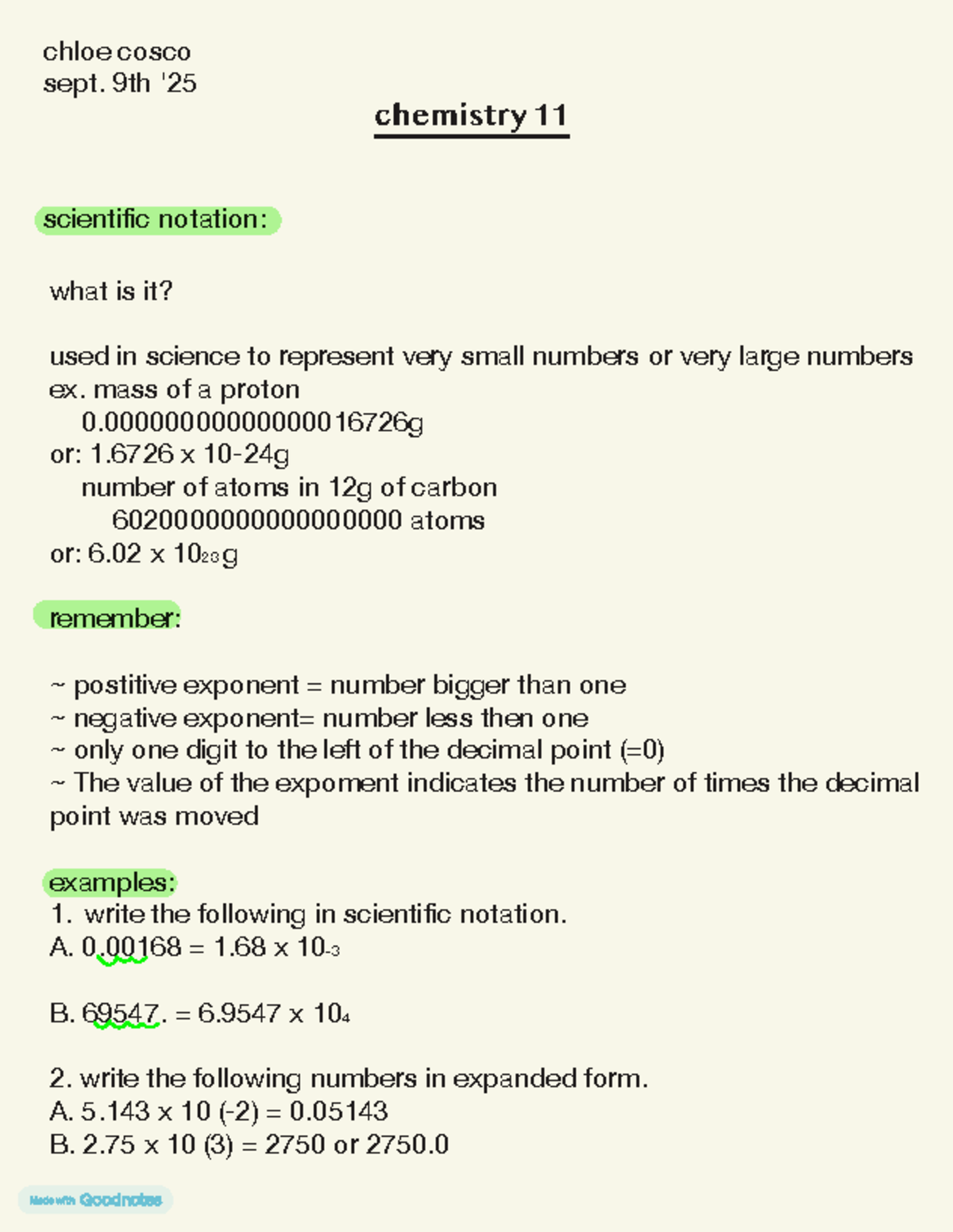 Scientific Notation Concepts and Examples - Chem 11 Notes - Studocu