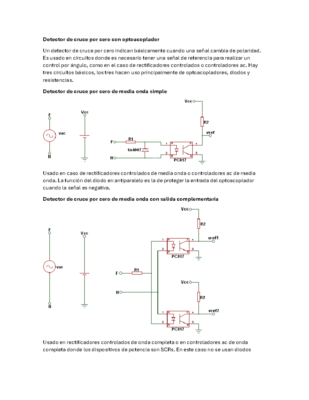 Detector de Cruce por Cero con Optoacoplador: Diseño y Ejemplos - Document Preview
