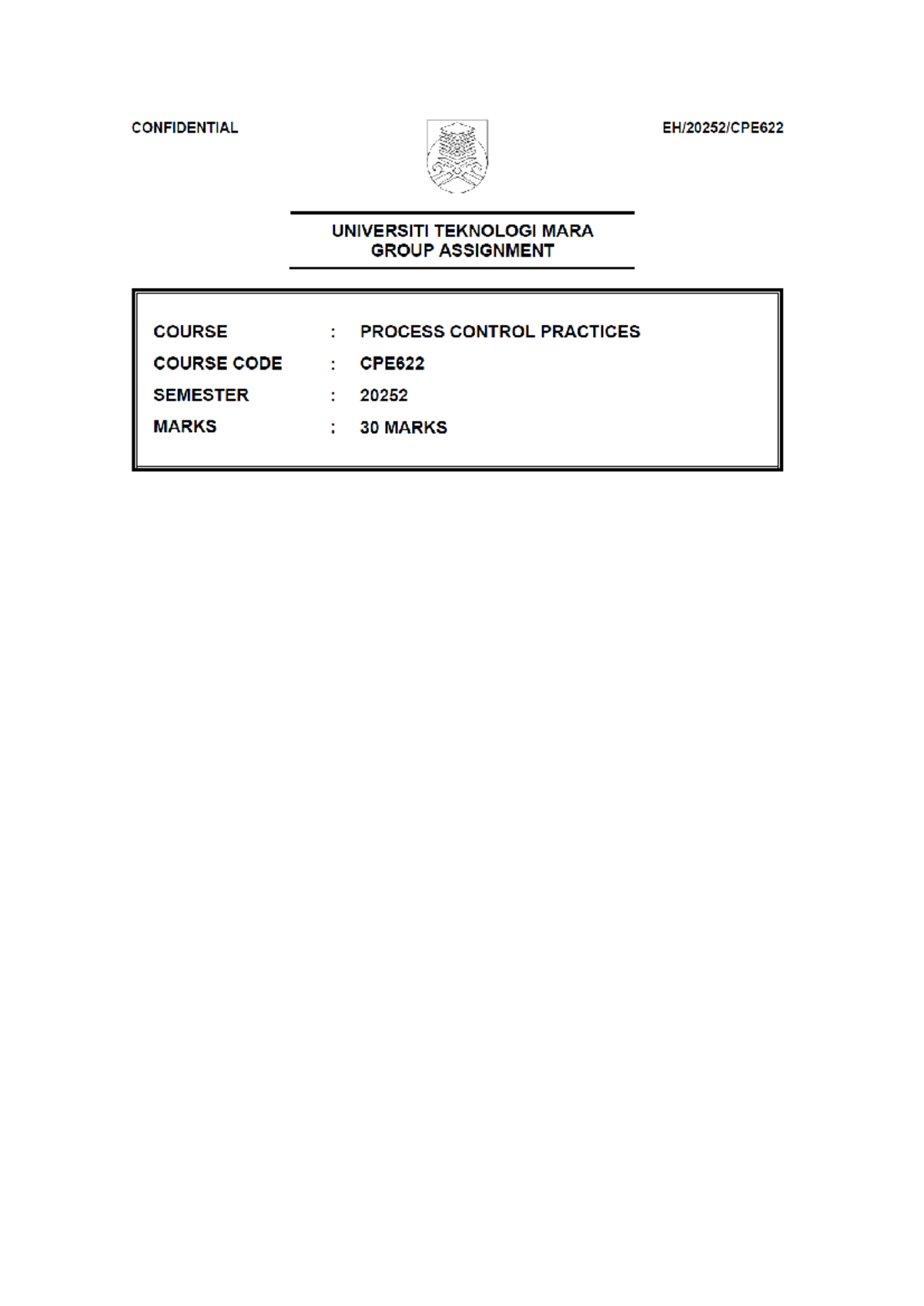 20252 CPE622 Assignment: Pressure Control Loop Analysis - Studocu