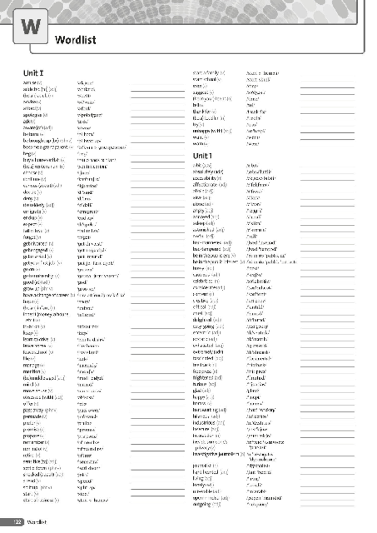 Solutions Upper - Wordlist Overview for Units 1 to 5 - Studocu