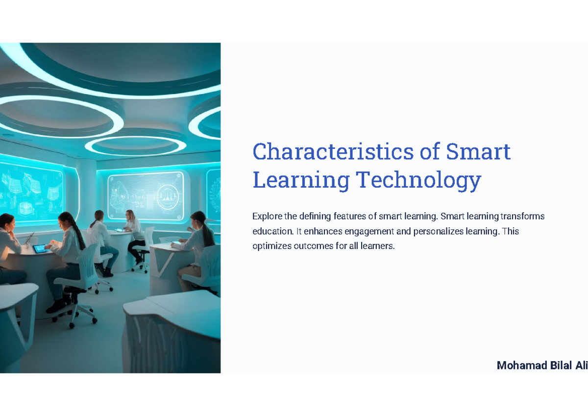 L13 Smart Learning Technology: Defining Features and Trends - Studocu