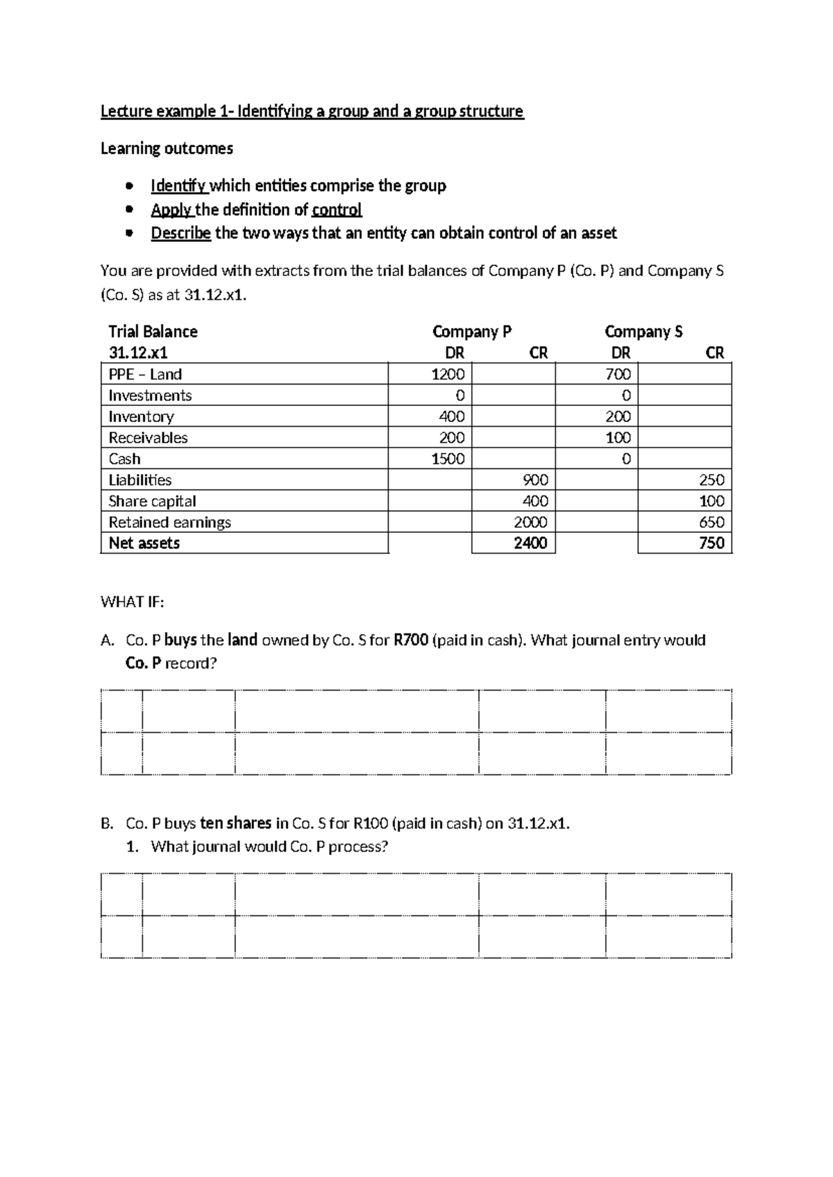 Lecture Example 1: Group Structure & Control - GS Week 1 - Studocu