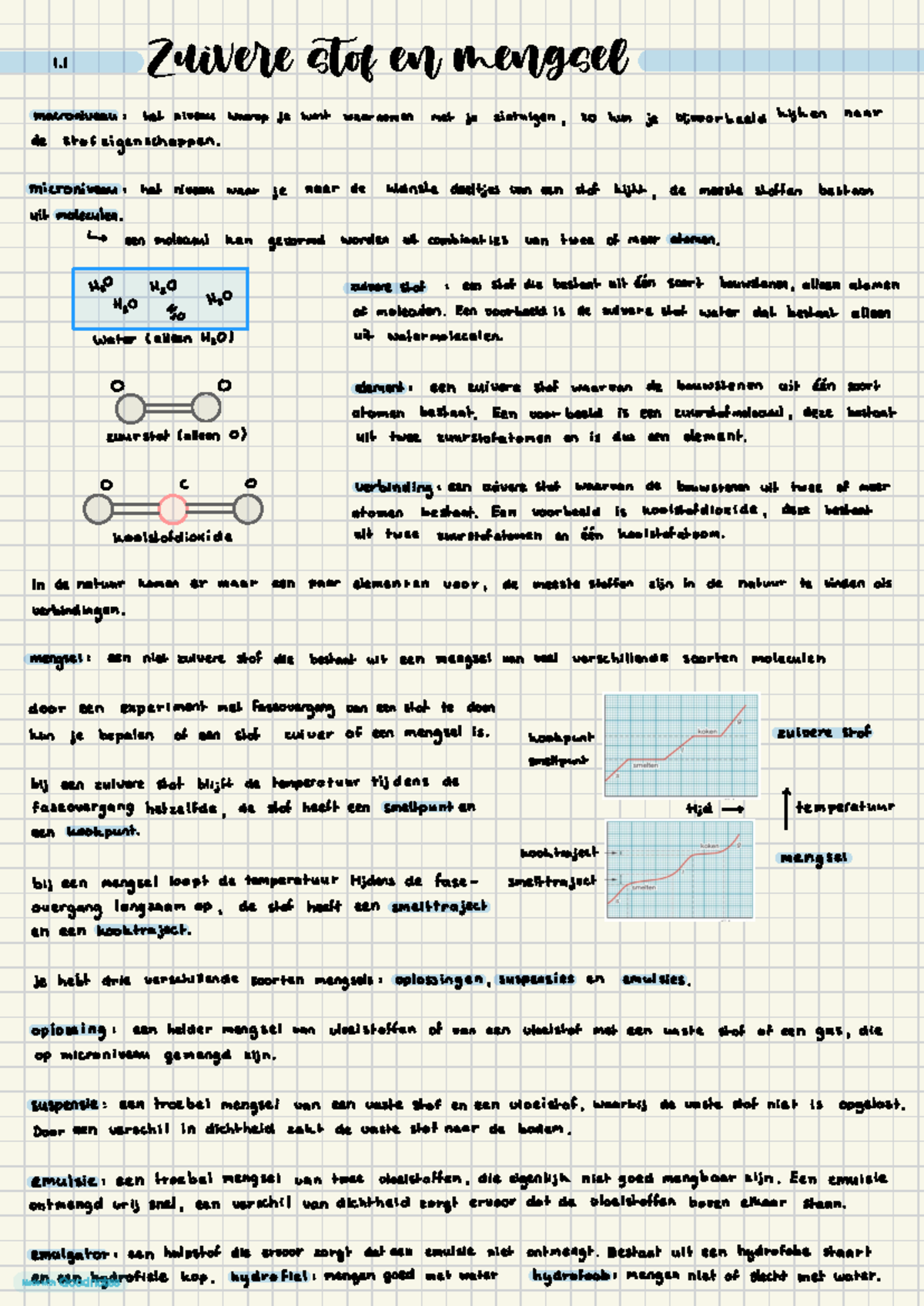 Chemie H1.1: Zuivere Stoffen en Mengsels Uitleg en Voorbeelden ...
