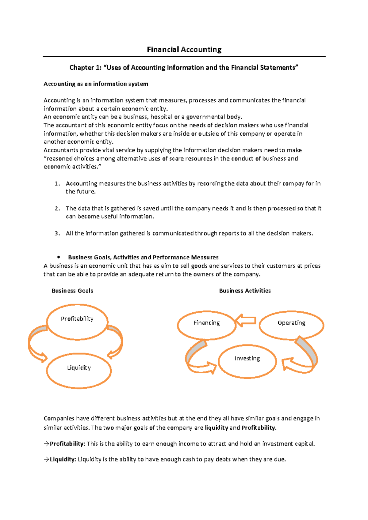 Summary of Financial Accounting 1: Key Concepts and Principles ...