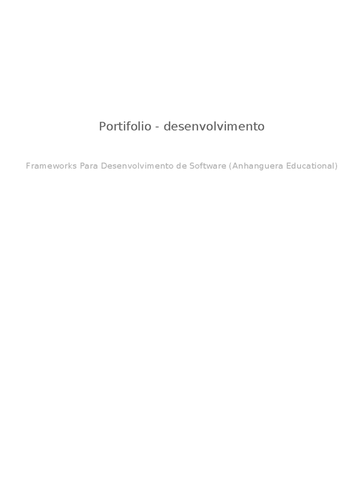 Frameworks para Desenvolvimento de Software - Portfólio Prático ...