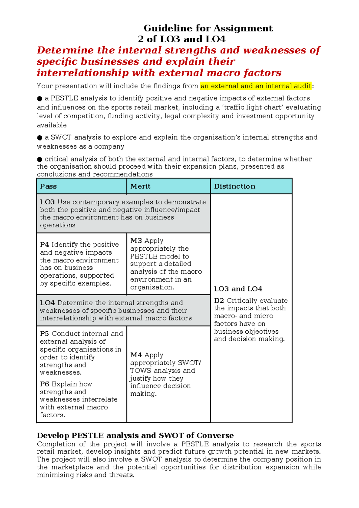 Guideline for Assignment 2 of LO3 and LO4 Nov 2023 BBE - Guideline for ...