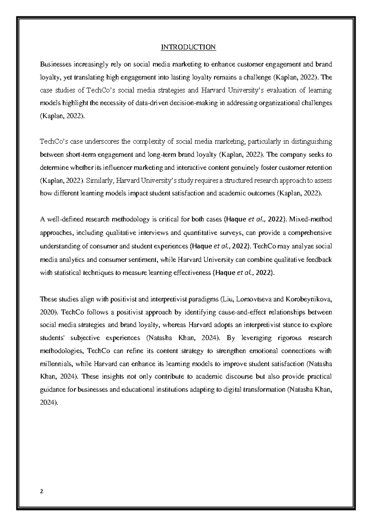 Research Methodology 800 - Assignment: Social Media Impact & Learning ...
