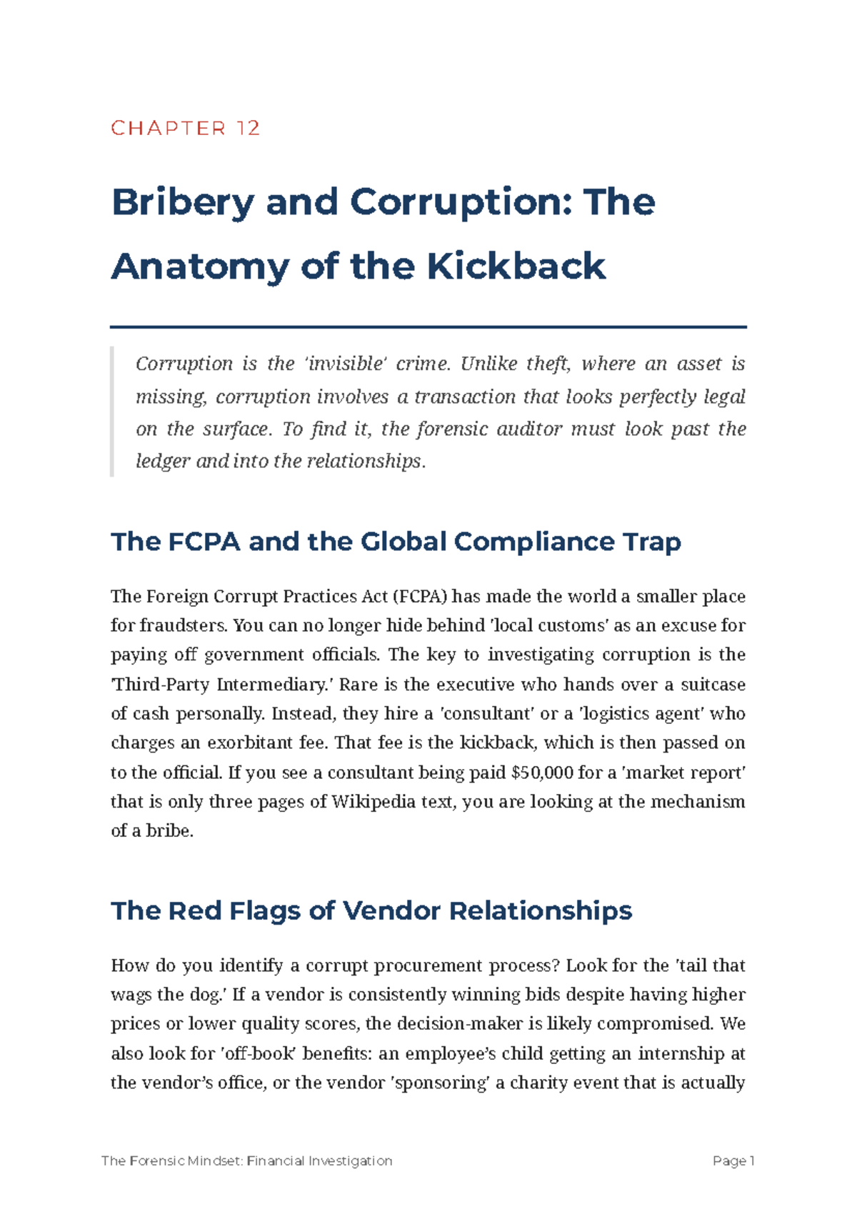 Forensic Book Chapter 12: Bribery & Corruption - Anatomy of the ...