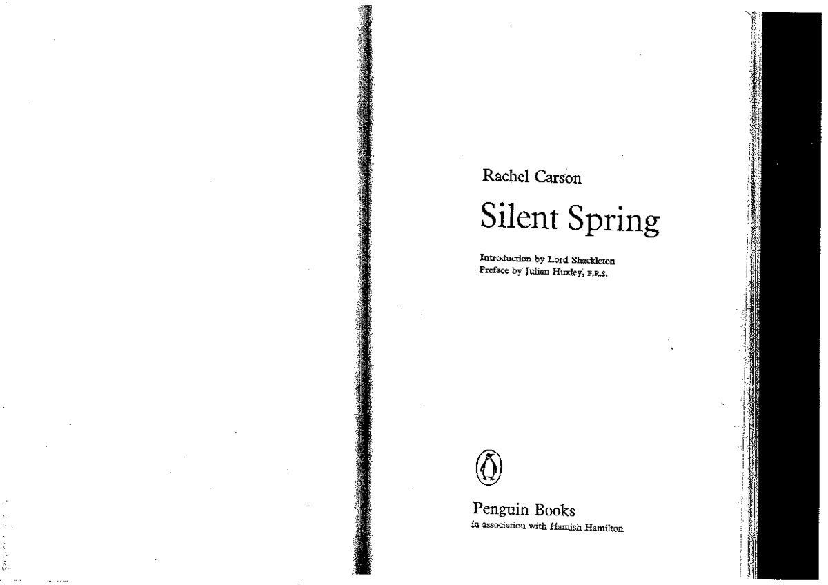 Carson Silent Spring excerpts part 1 - Rachel Carson Silent Spring ...