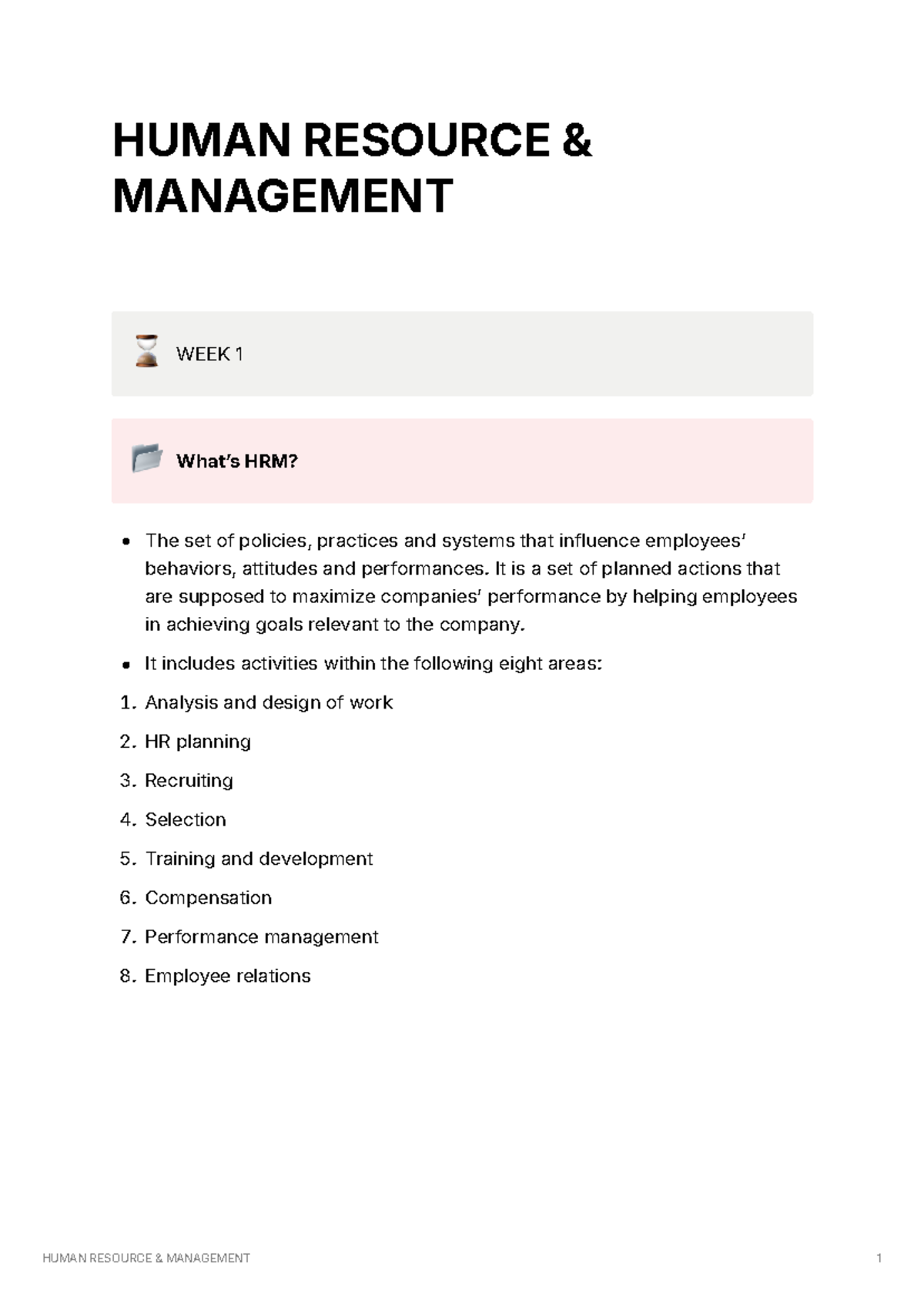HRM Strategies & Practices: Complete Notes for HRM 101 Course - Studeersnel