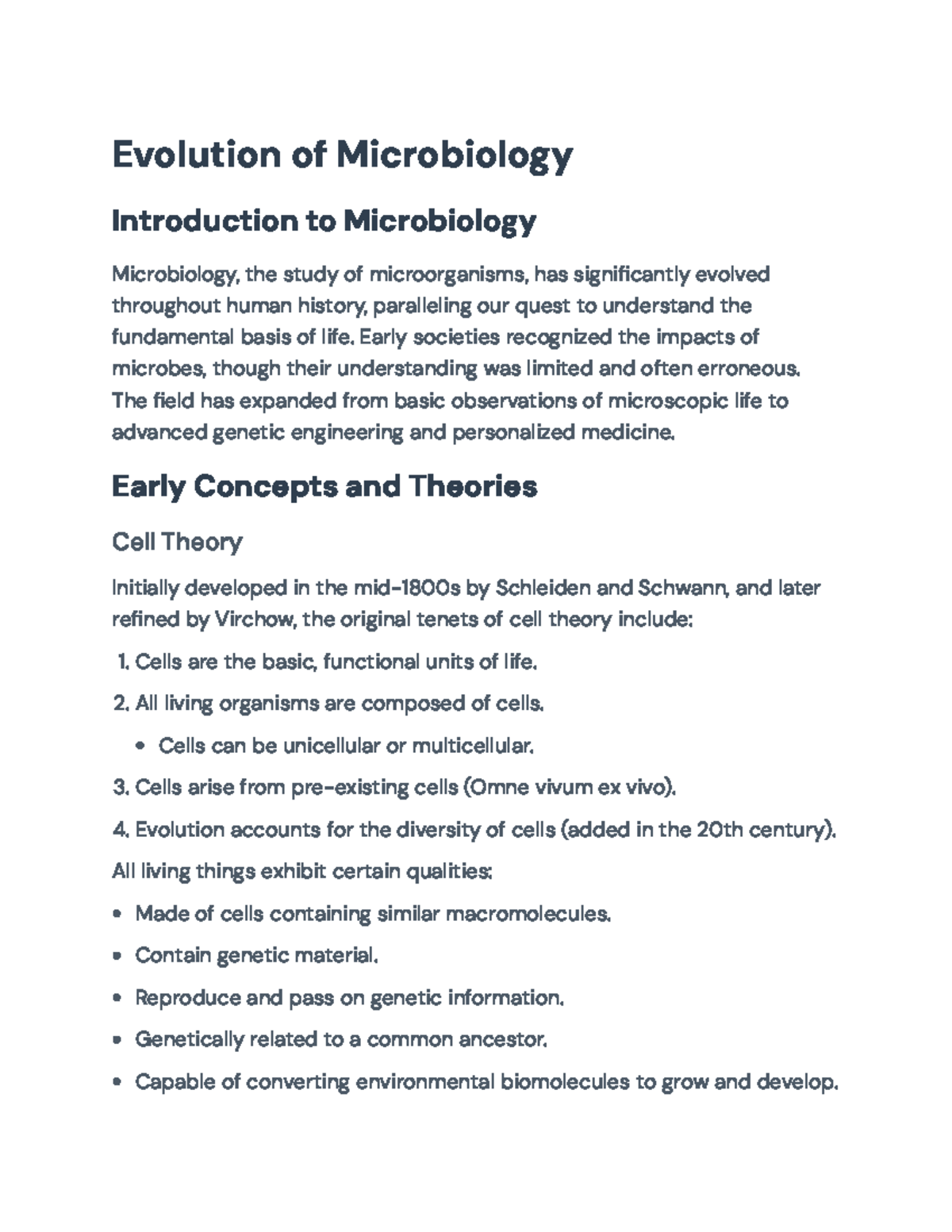 Evolution and Milestones in Microbiology: Key Concepts and Discoveries ...