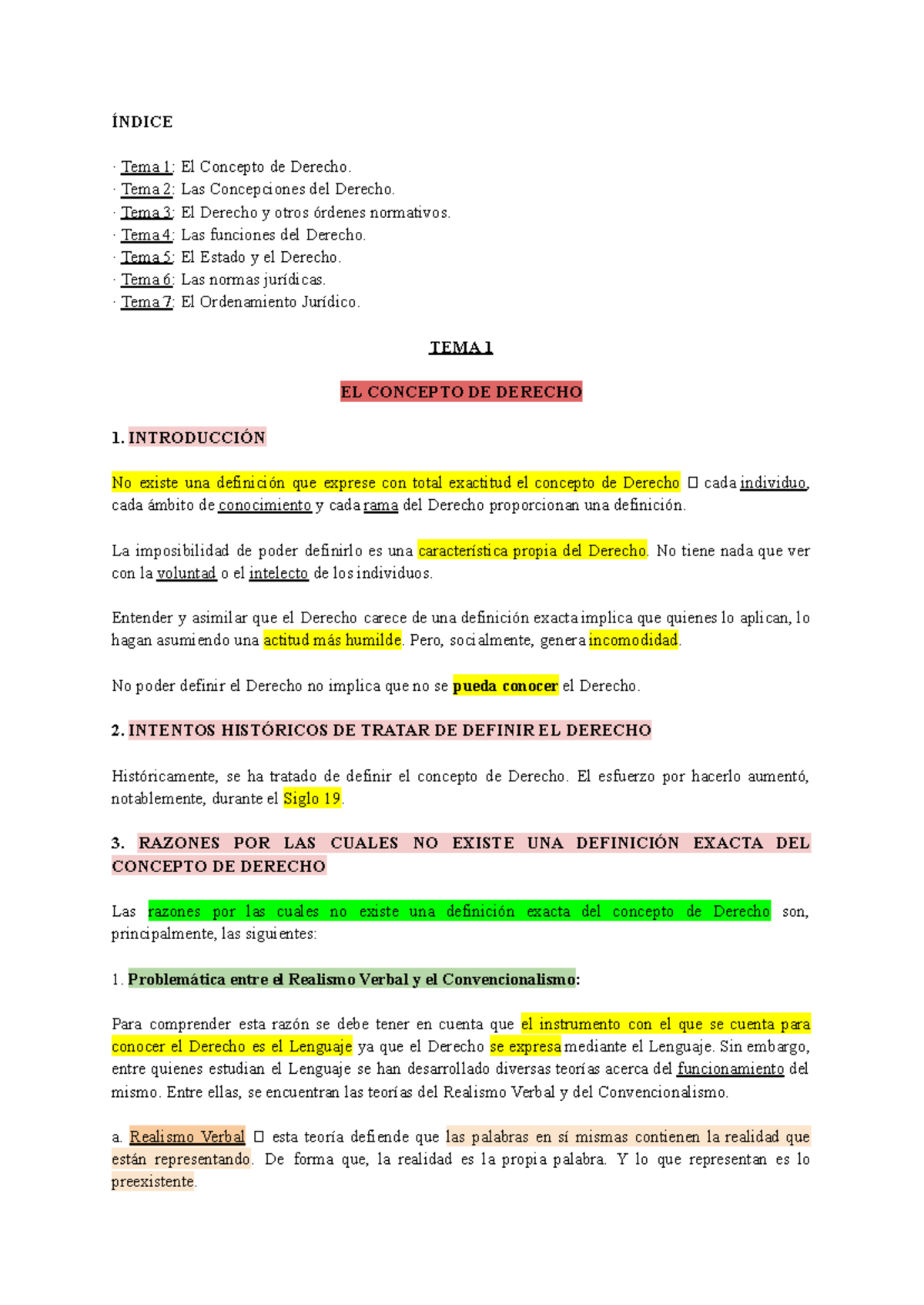 Apuntes 1-8: Conceptos Fundamentales del Derecho y sus Enfoques - Studocu