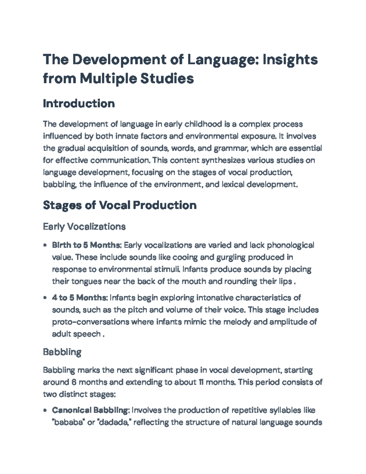 Language Development in Early Childhood: Key Stages and Influences ...