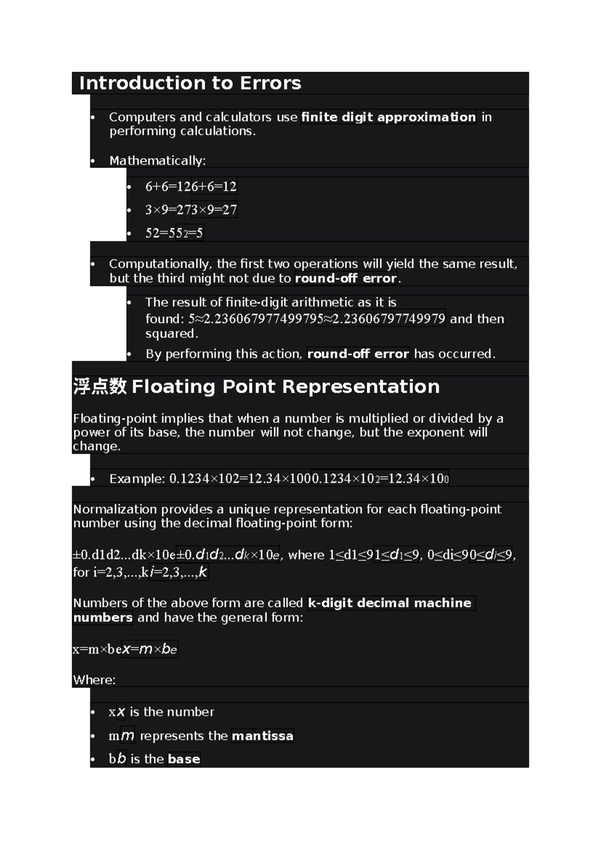 CS101: Introduction to Errors in Numerical Computations and ...