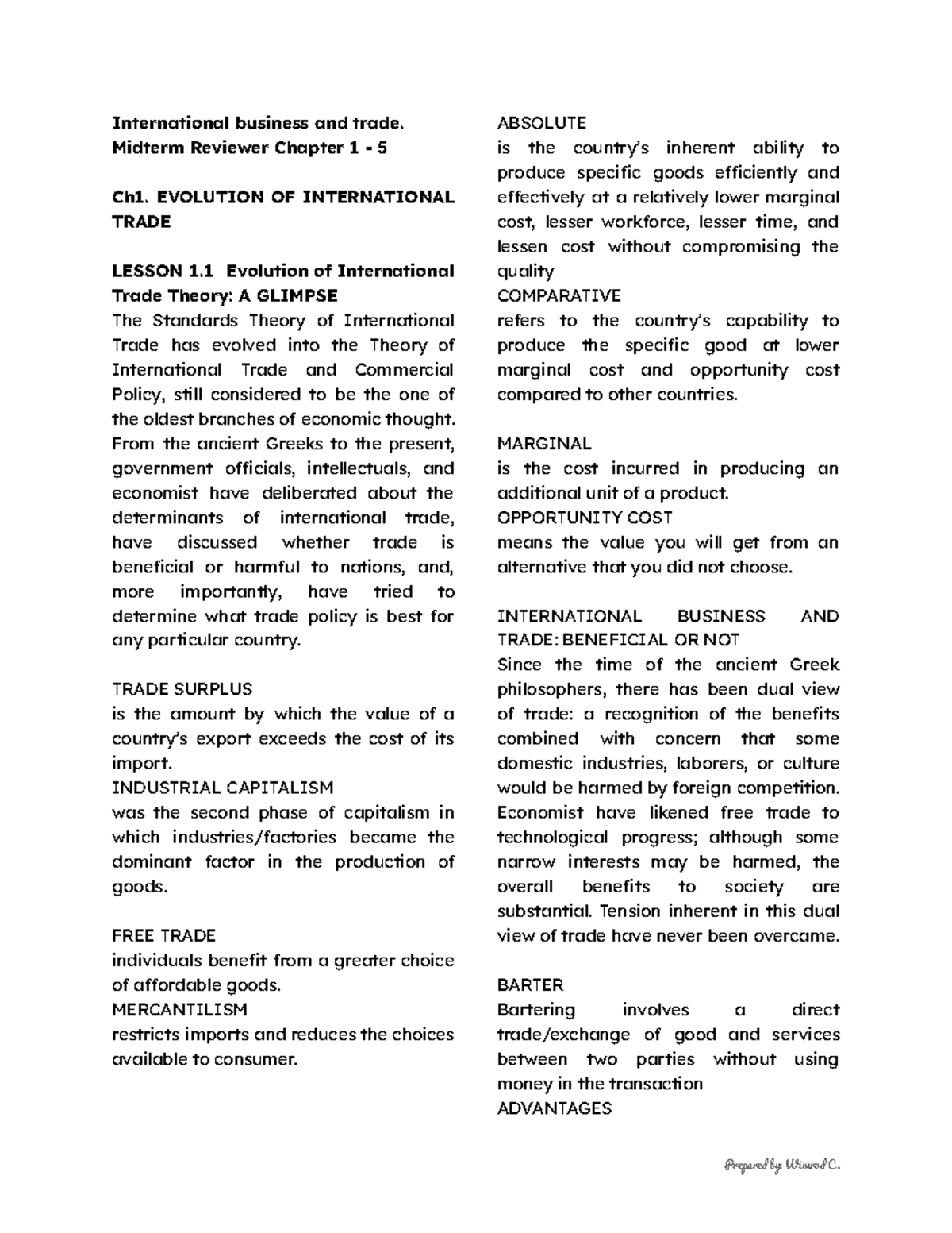 International Business and Trade: Midterm Review Ch1-5 Guide - Studocu