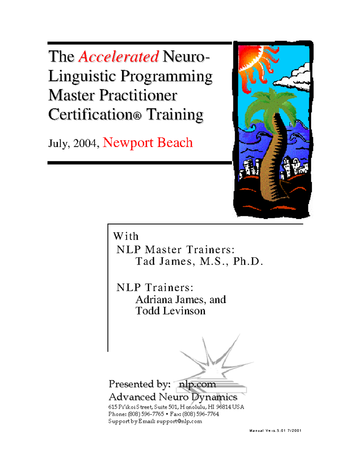NLP Master Practitioner Training Manual - July 2004 Edition - Studocu