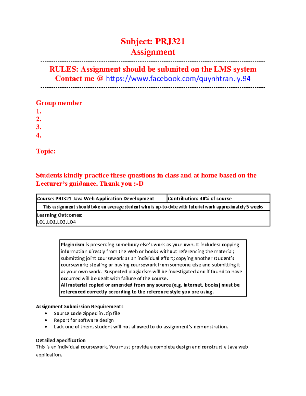 PRJ321 Assignment: Java Web App Development Guidelines and Requirements ...