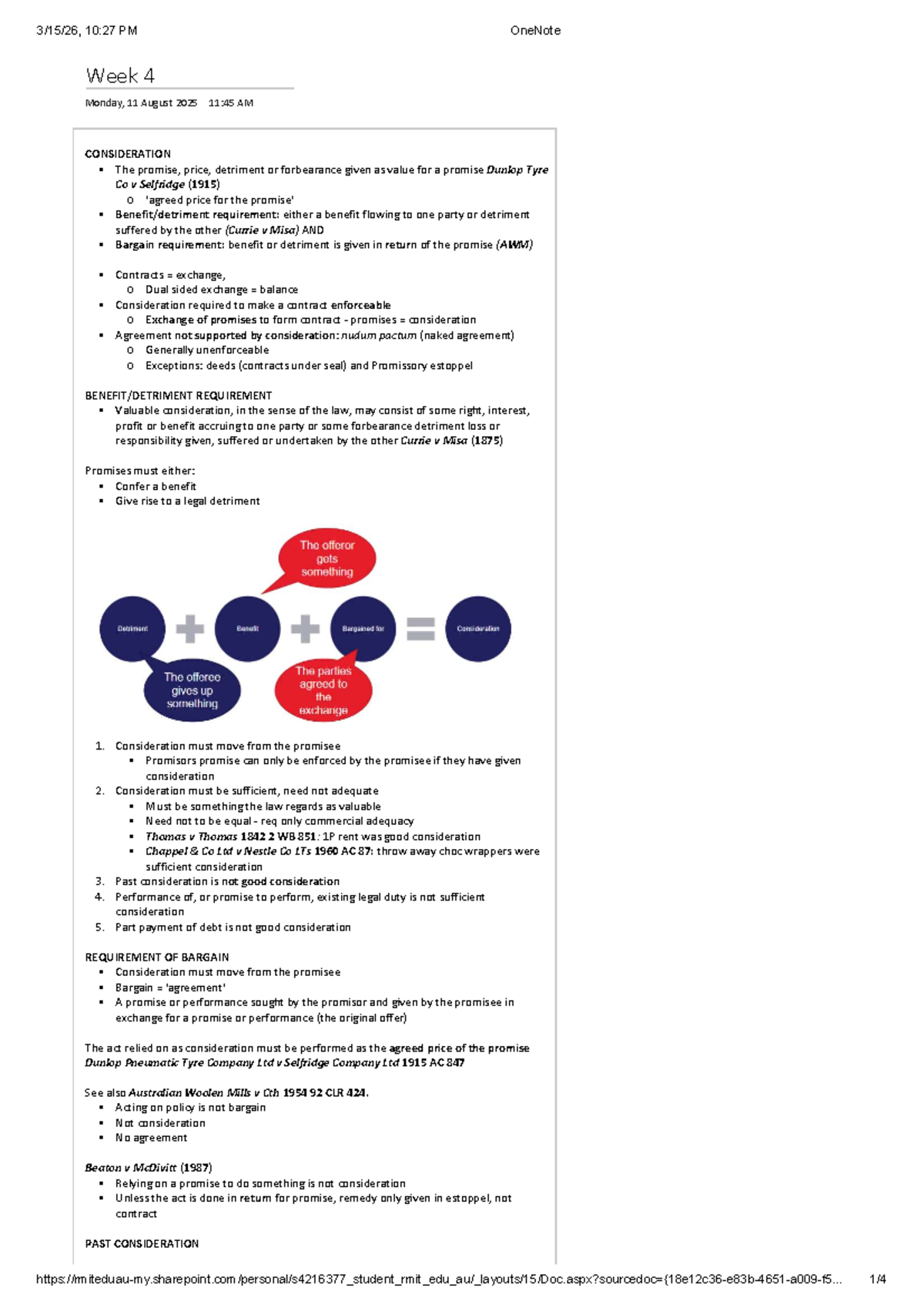 Contracts A: Consideration Overview and Key Cases - Studocu