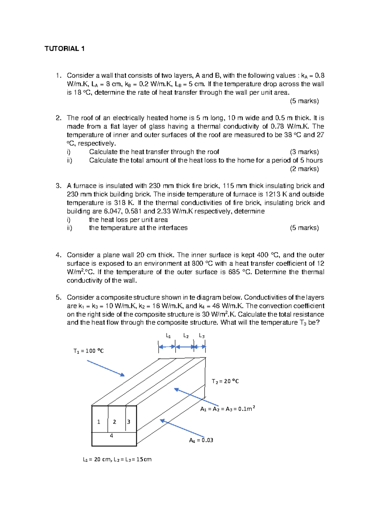 Thermal Analysis for Tutorial 1 - Heat Transfer Calculations - Studocu