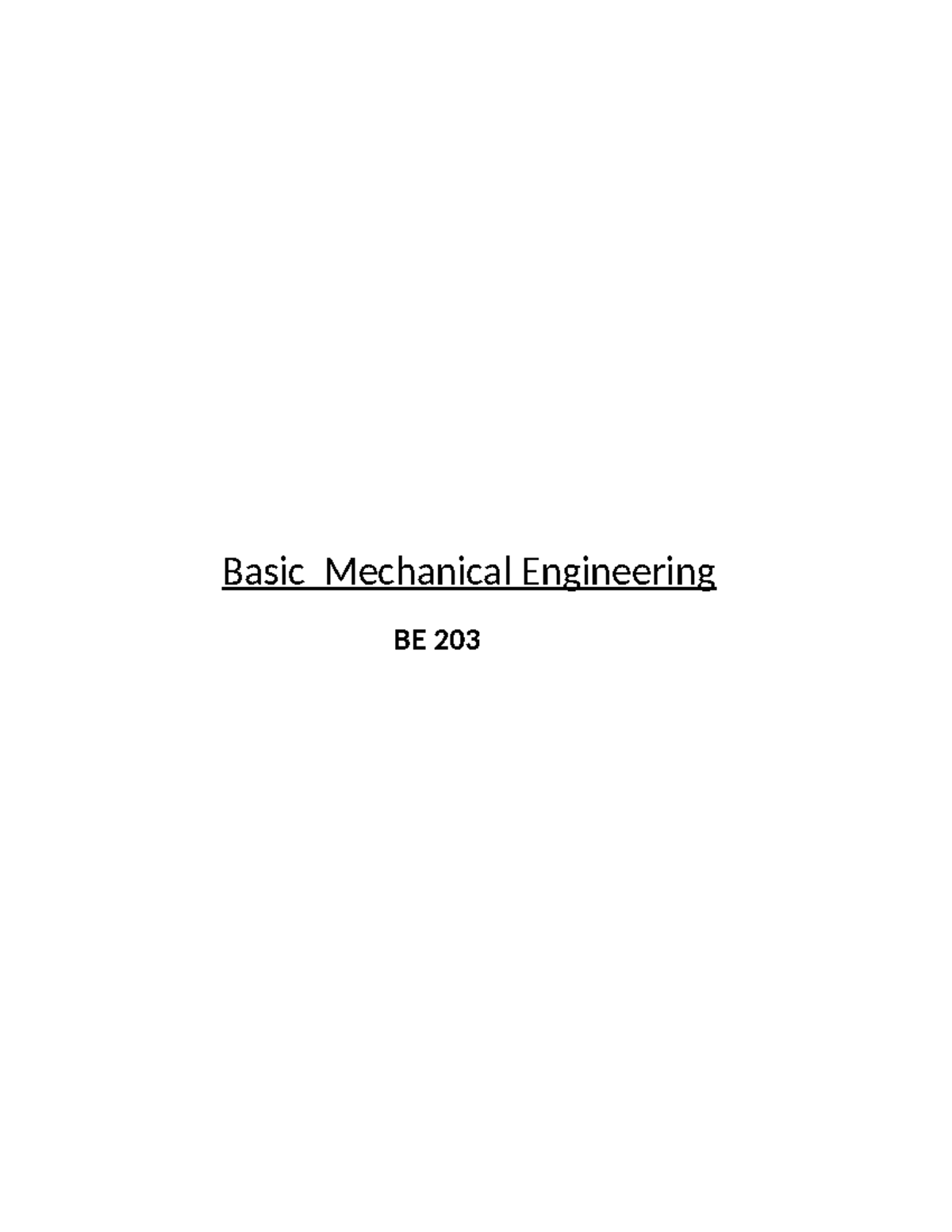 BME 203: Questions & Answers for Unit 1 in Basic Mechanical Engineering ...