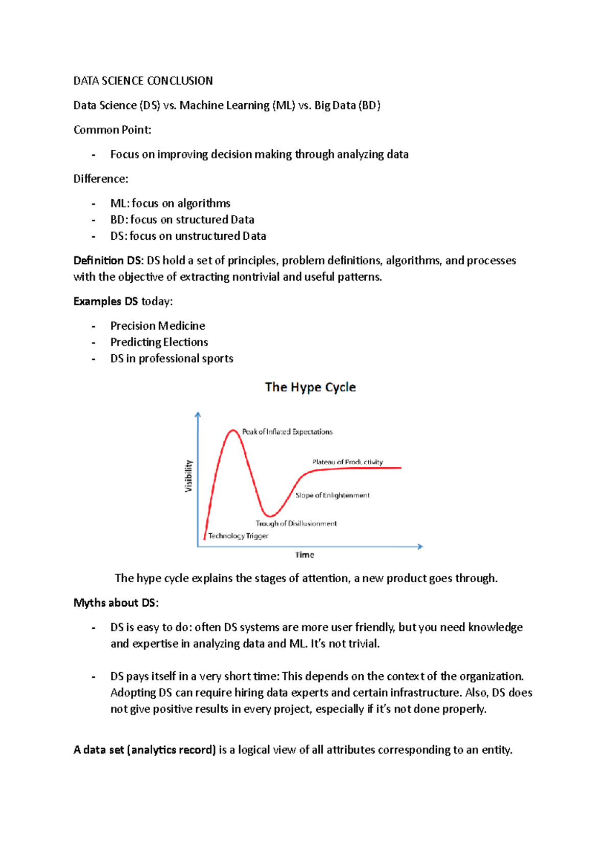 DATA SCI 101: Summary of Core Concepts and Conclusions - Studocu