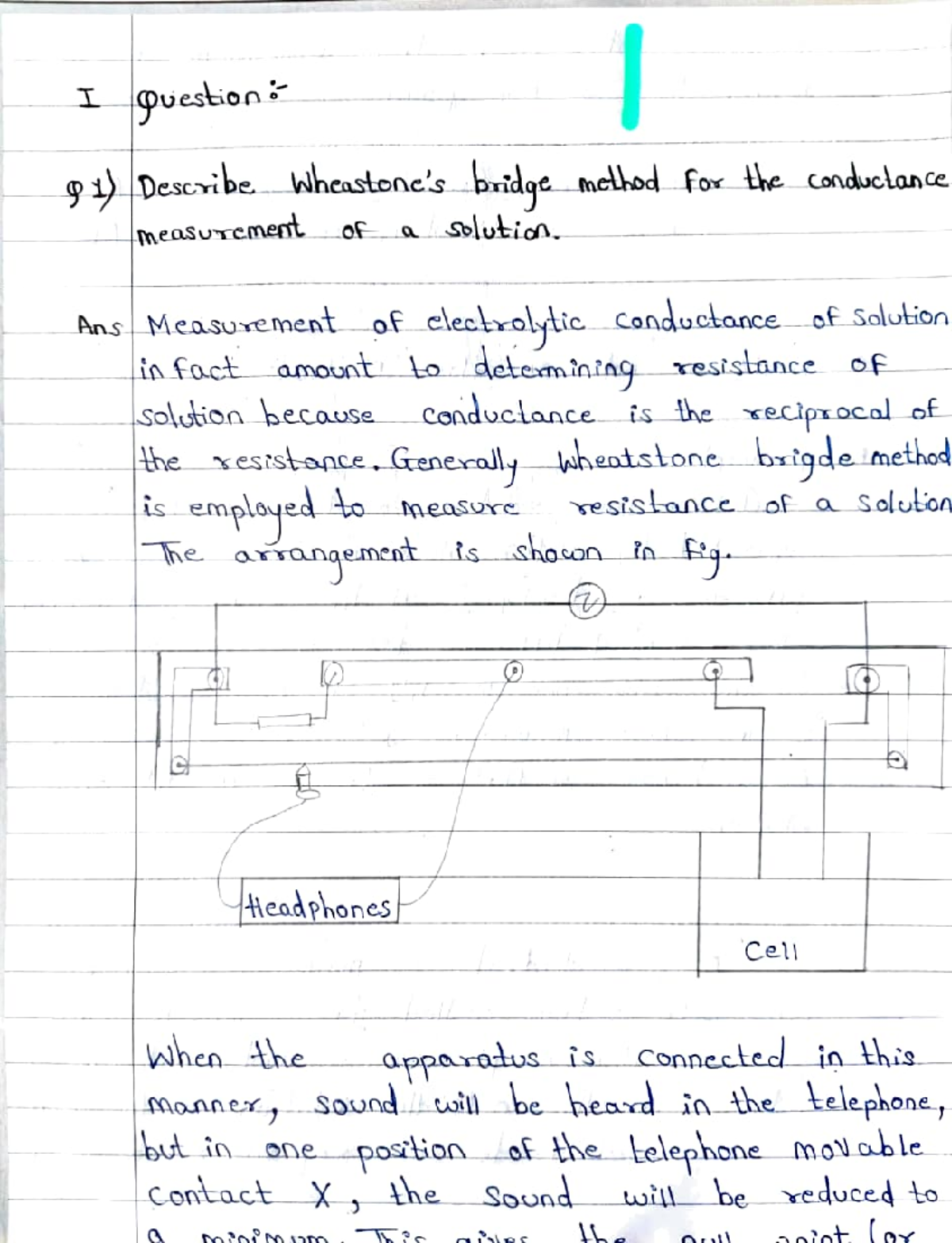 Chemistry CA2 - Its my document - I Q1) Describe bridge method For the ...