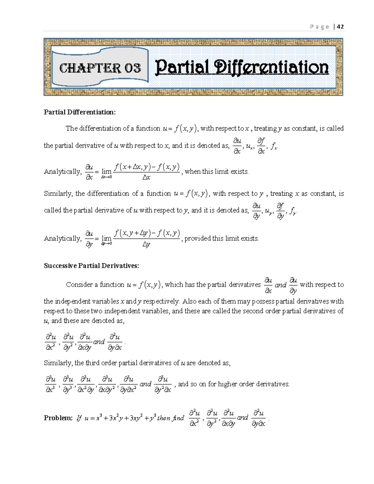 Partial Differentiation Notes (Concepts and Applications) - Studocu