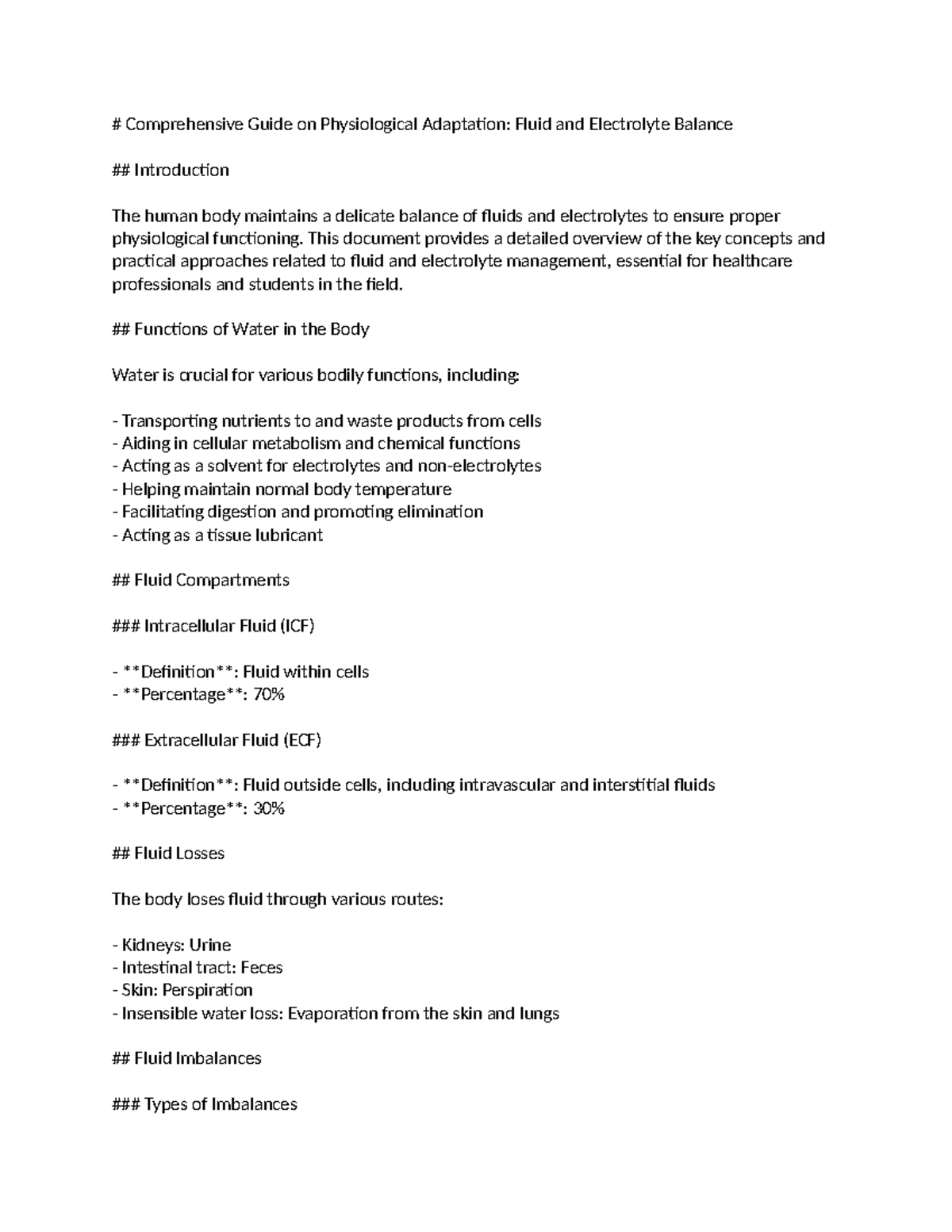 Module 5 study - Fluid And Electrolytes - Comprehensive Guide on ...