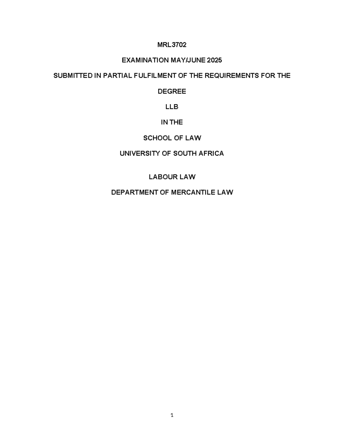 MRL3702 Labour Law Case Study: Quantum Foods v Jacobs Analysis 2025 ...
