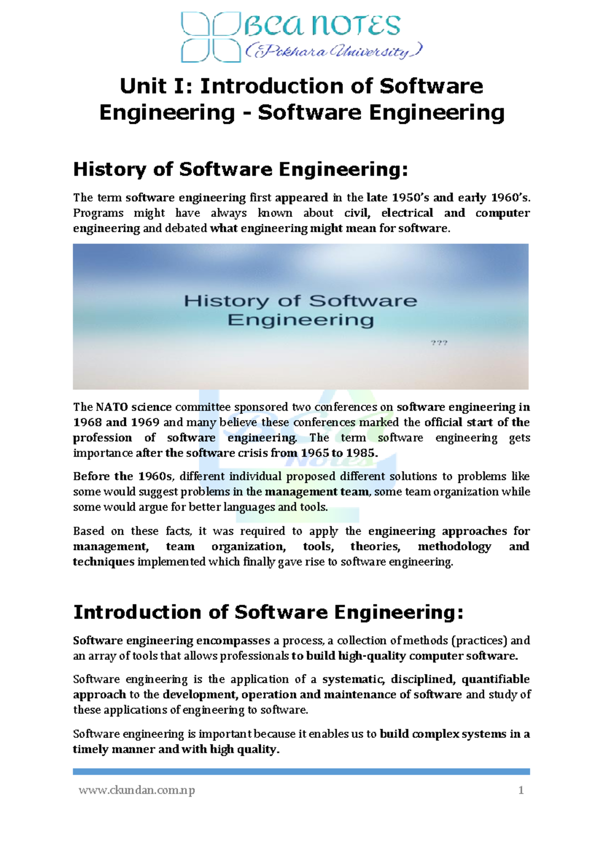 Software Engineering Overview: History, Importance, and Models - Studocu
