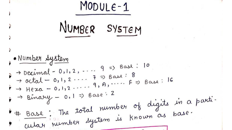 DLCD 1: Number Systems and Binary Arithmetic Concepts - Studocu