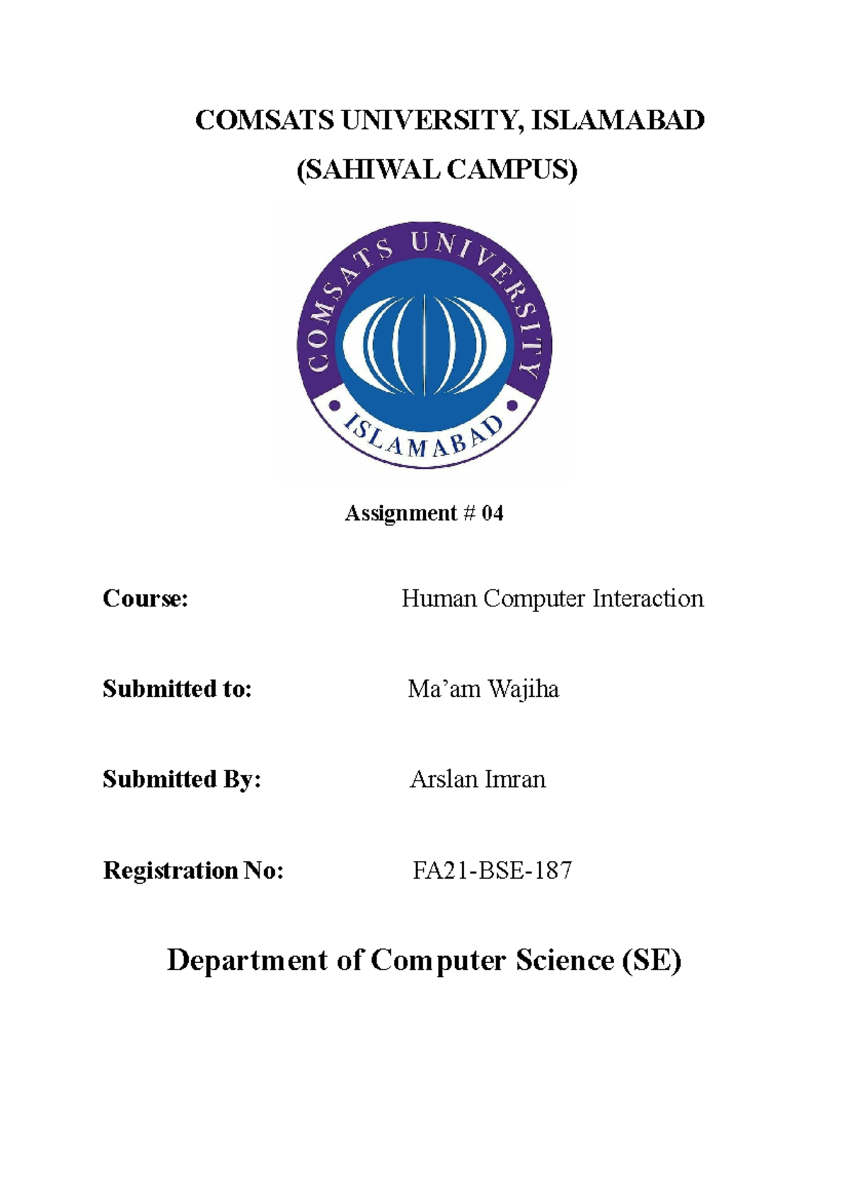 FA21-BSE-187 HCI Lab: PACT Analysis for Fitness App Development - Studocu