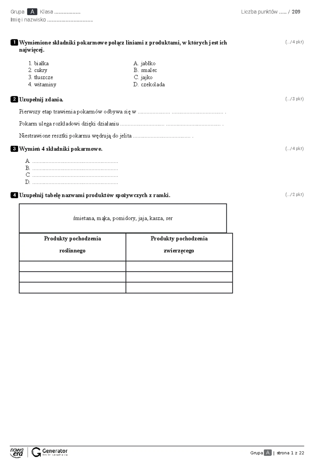 Prawa Człowieka Sprawdzian Grupa B