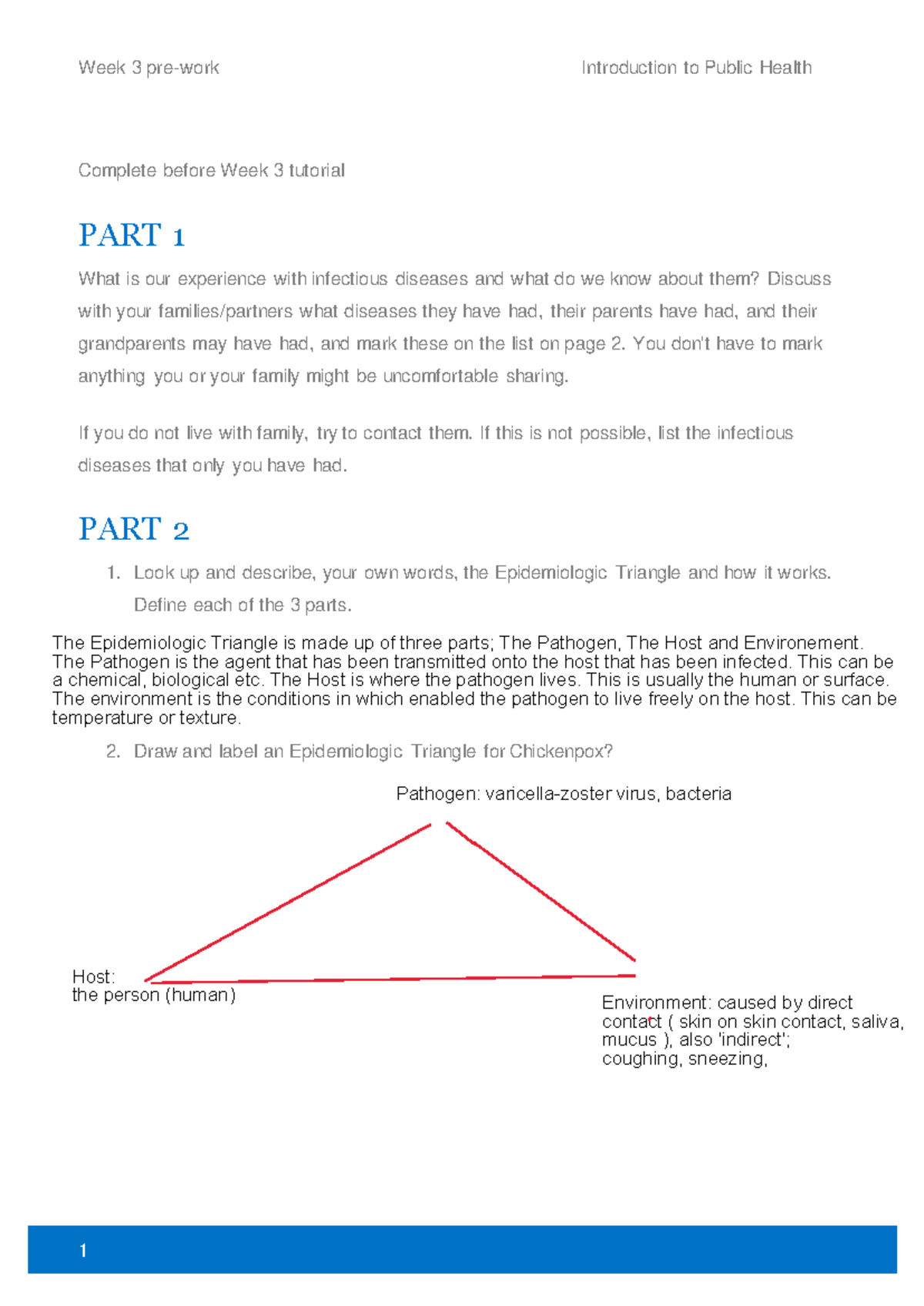 Week 3 Public Health Prep: Infectious Diseases & Epidemiologic Triangle ...
