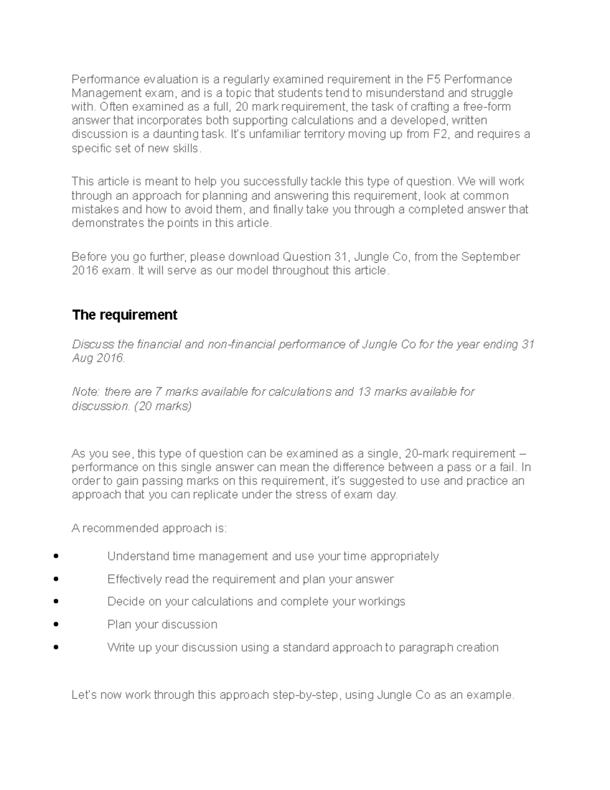 Strategies for Success in F5 Performance Management Exam - Studocu