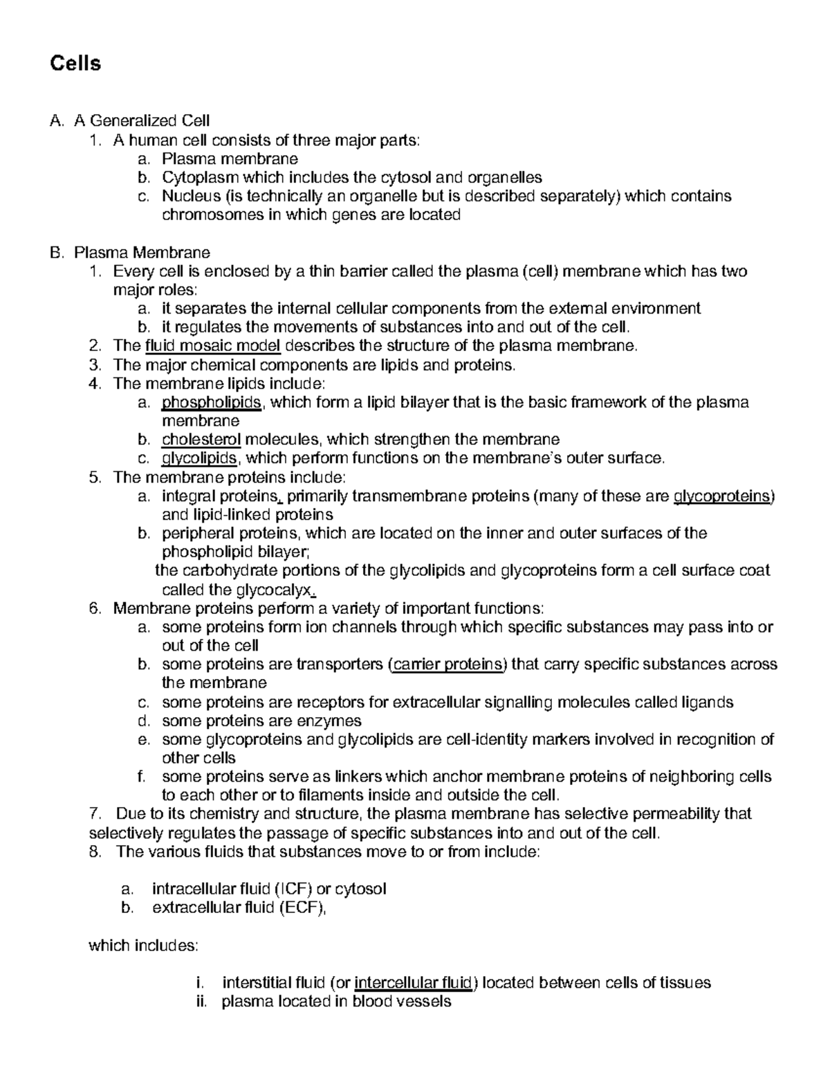 Cell Structure and Function Overview - Lecture Notes (BIO101) - Studocu