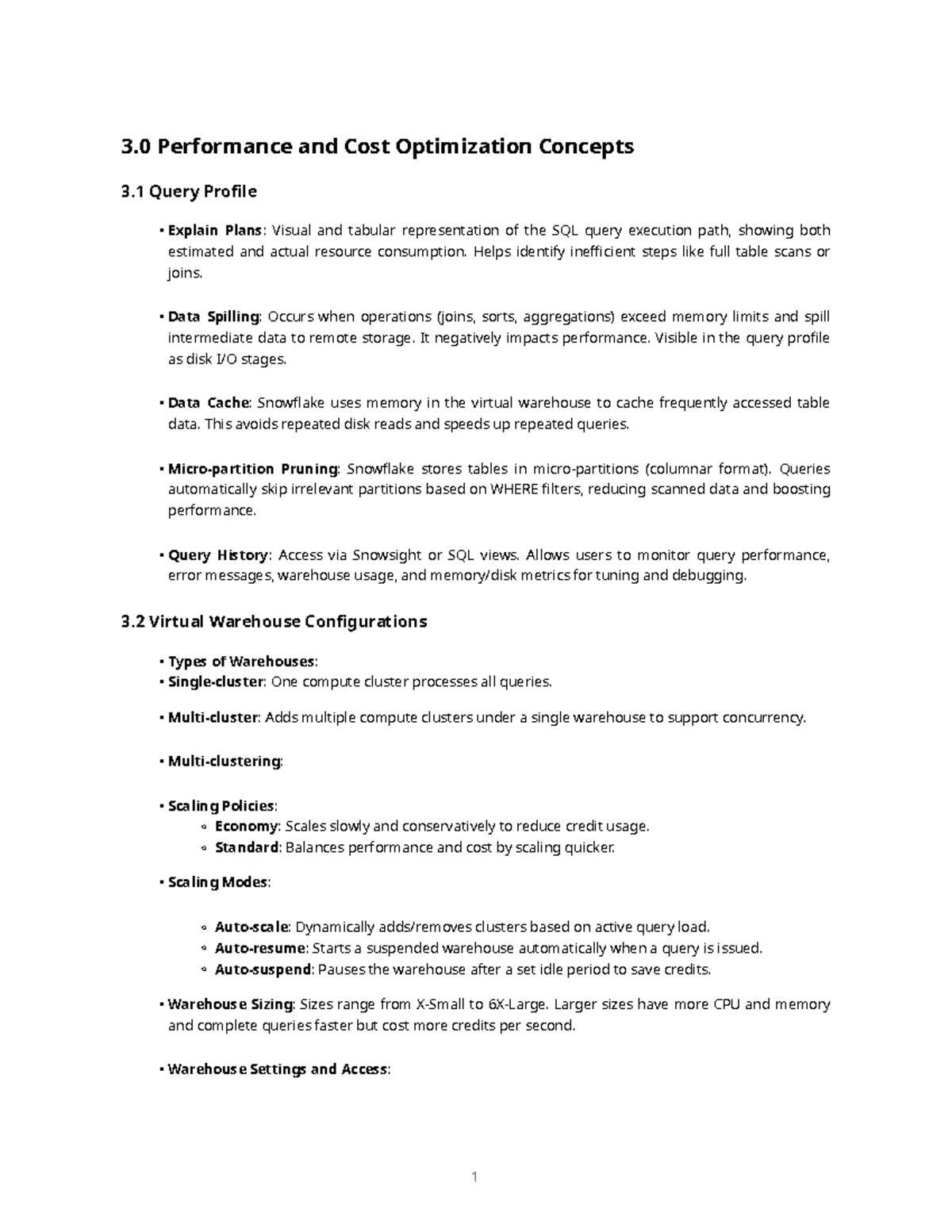Snowflake Architecture Notes: Performance & Cost Optimization Concepts ...